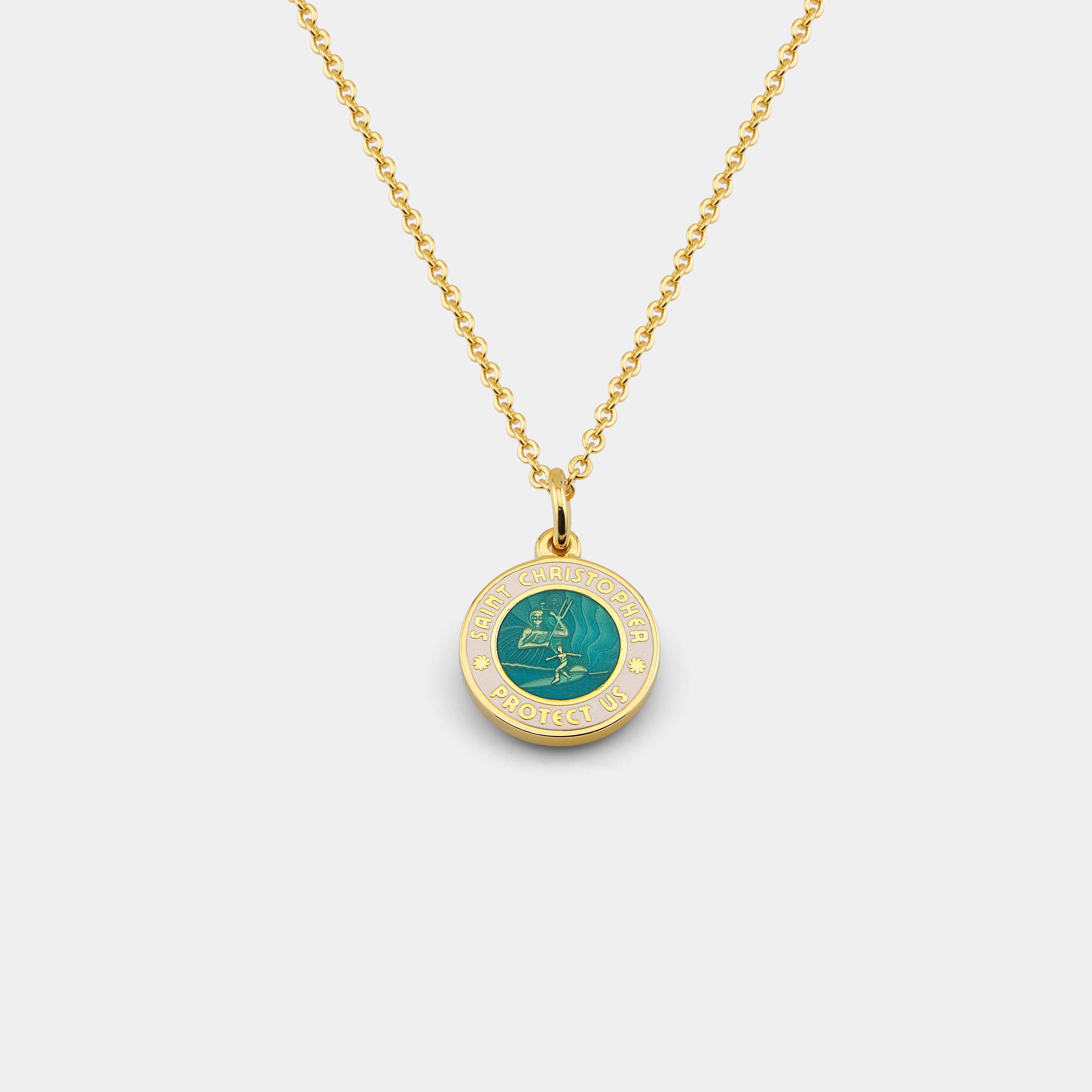 Small - Gold / Aqua White