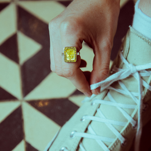 St. Christopher Rectangle Ring - Yellow / Yellow