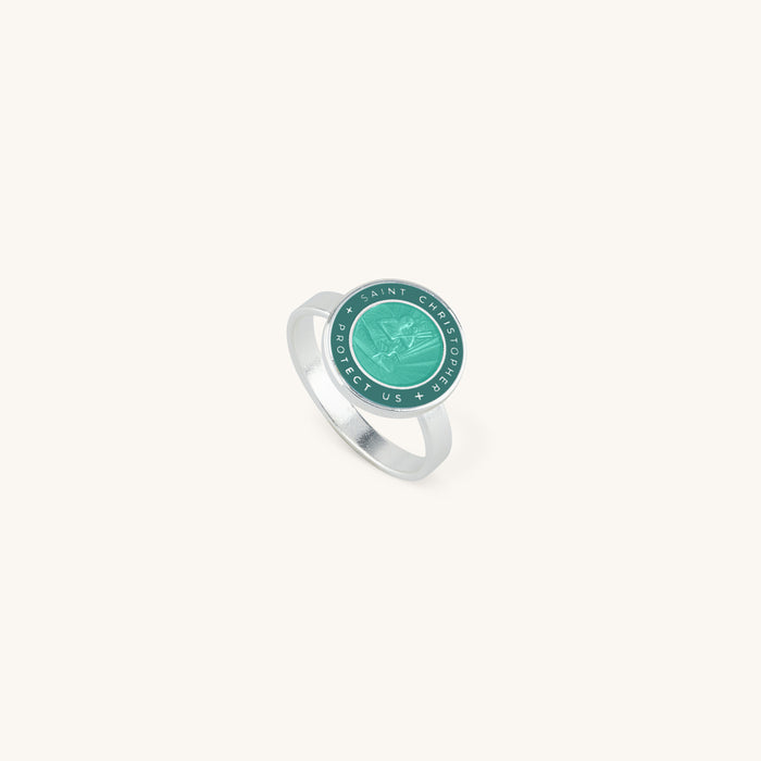 St. Christopher Ring Teal / Teal