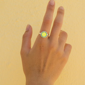 St. Christopher Ring Yellow / Baby Blue